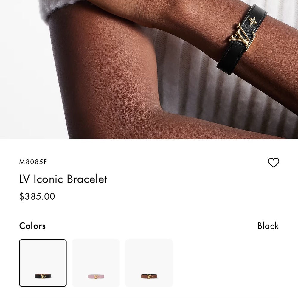 Louis Vuitton Black Leather Bracelet - Picture 7 of 9